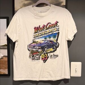 Brandy Melville White West Coast Graphic Tee